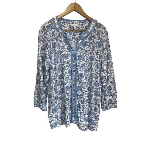 J. Jill Cotton Tencel Modal Soft Touch Knit Top Long Sleeve Sz M Tall - Picture 2 of 9